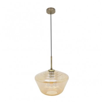 Distribuidor - Lâmpadas Diversas | Colgantes Moderno | COLGANTE PINAP 1XE27 CUERO/AMBAR REGX30X30 CM Ref: 193493014